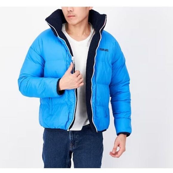 NWT Fourlaps Polar Quilted Sherpa Jacket NAVY/CORNFLOWER - Picture 3 of 9